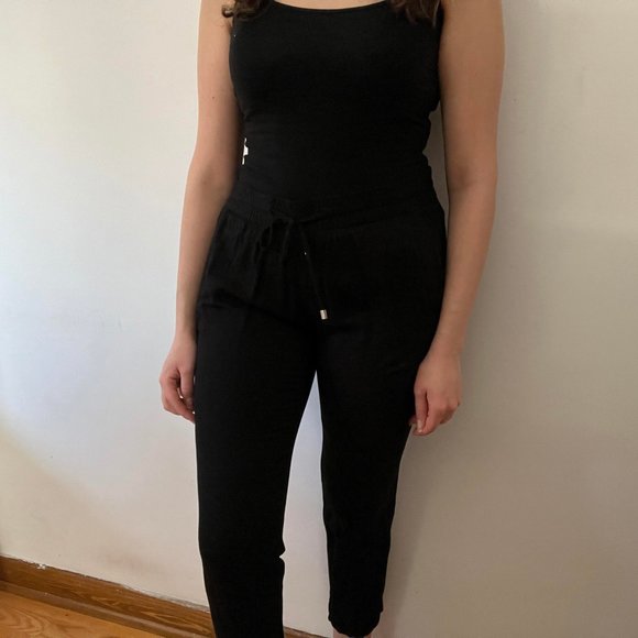 Flowy ankle length pants with drawstring waistband - Picture 3 of 6